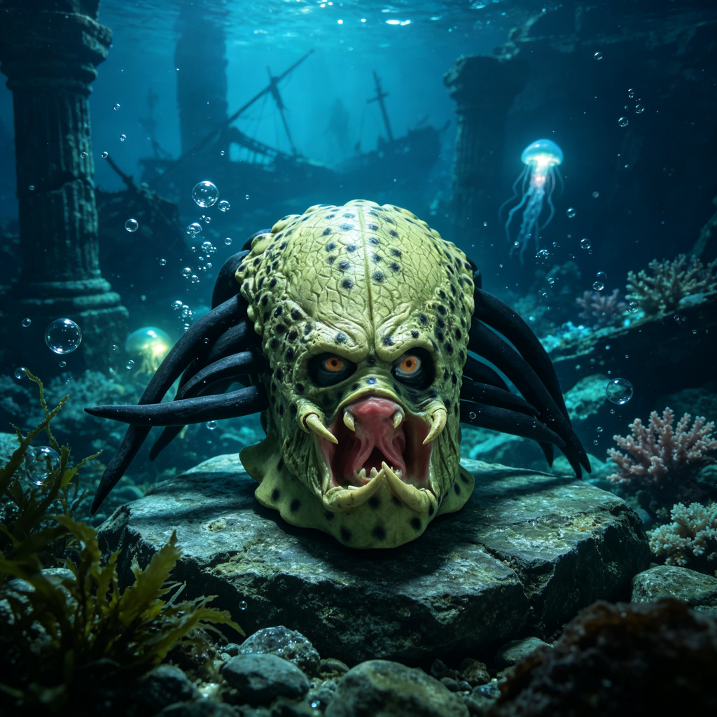 Latex Alien Mask Realistic - Maschera Realistica del Predatore con Design