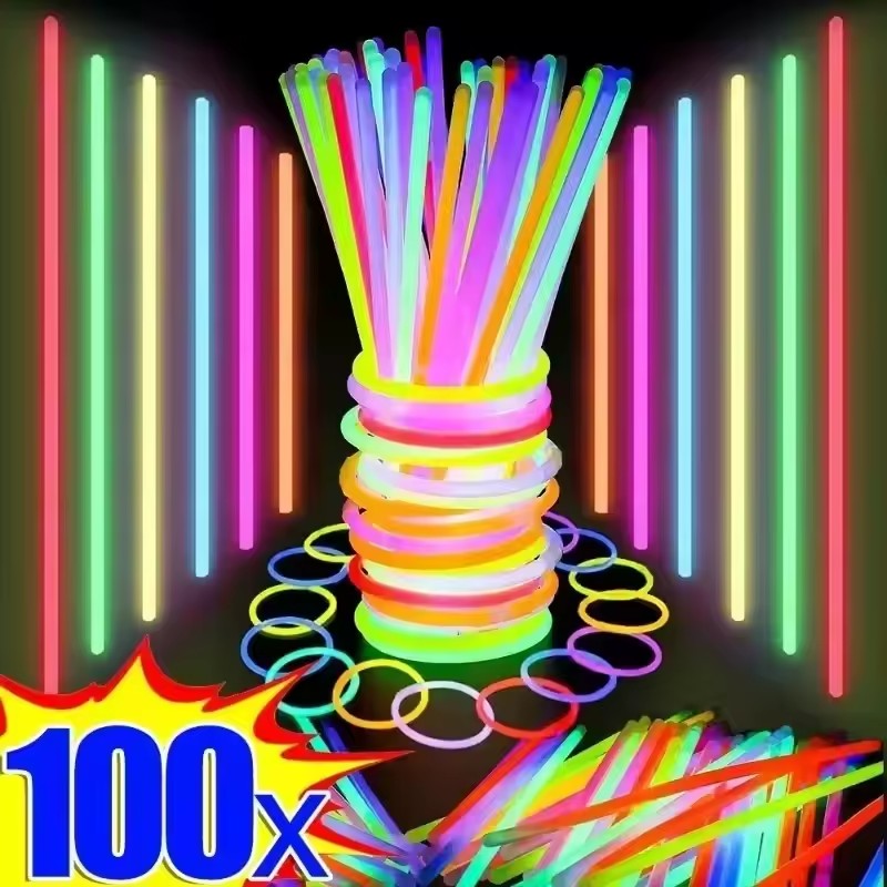 Glow In The Dark Party Glasses - 50/100 pz Bastoni di Fluorescenza Del