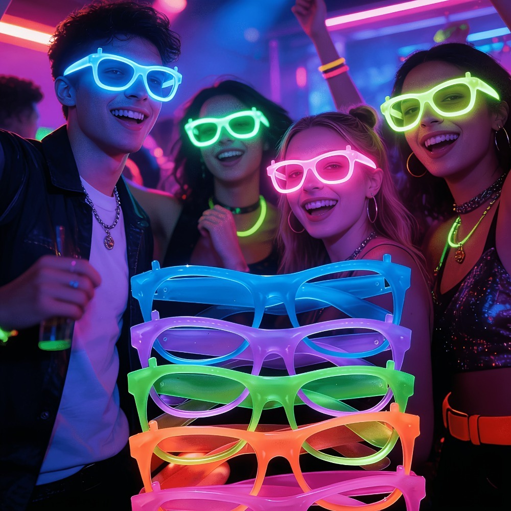 Glow In The Dark Party Glasses - Occhiali fluorescenti UV che si illuminano