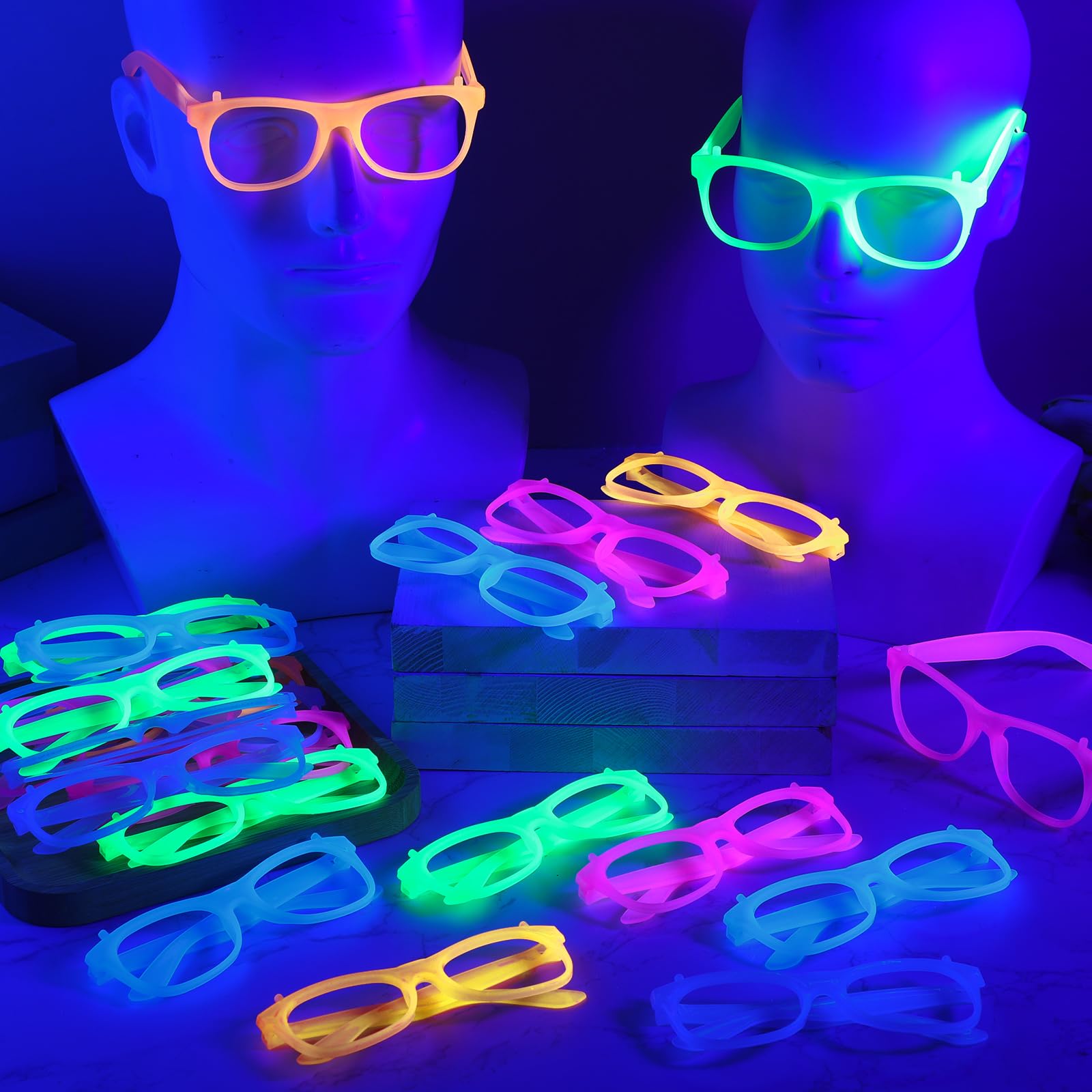 2/12 pezzi di occhiali al neon - Glow In The Dark Party Glasses recensione e prezzo